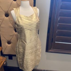 Metallic Gold Bodycon Dress